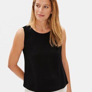 Eileen Fisher Silk Georgette Crepe Boxy Shell